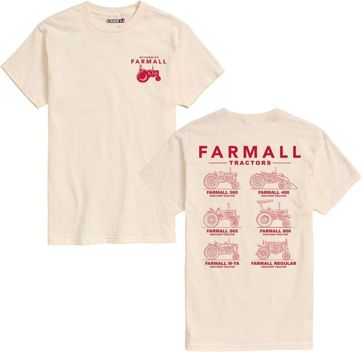 Case IH - Farmall Tractor Grid - Men's Short Sleeve Graphic T-Shirt - Cream