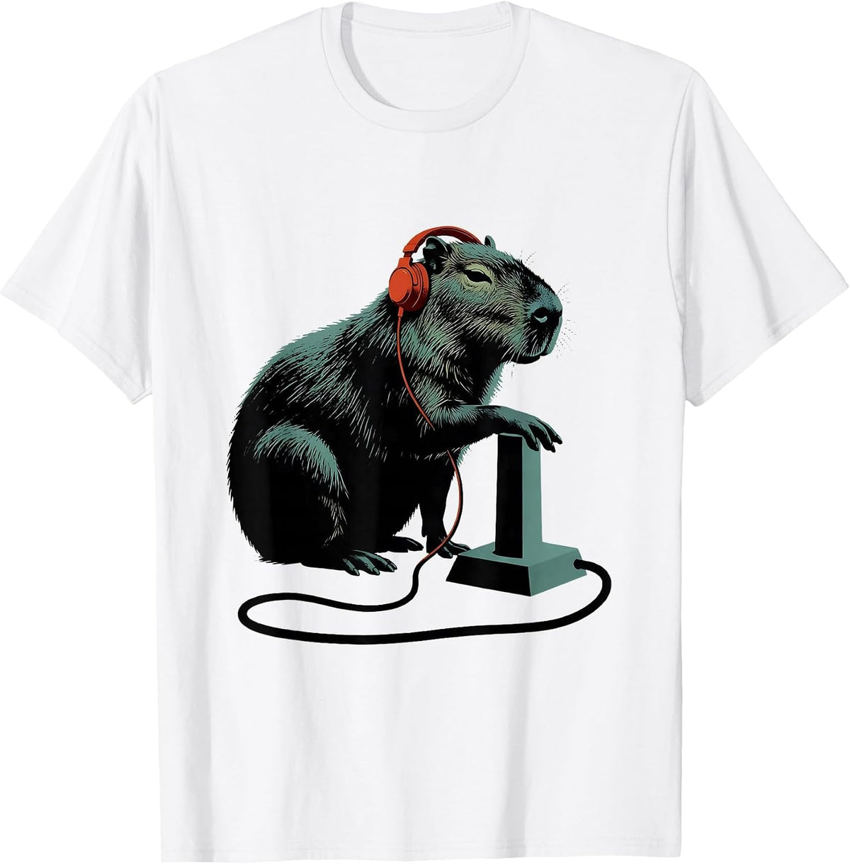 Men's Capybara Gamer Meme Humor Retro Funny T-Shirt - White