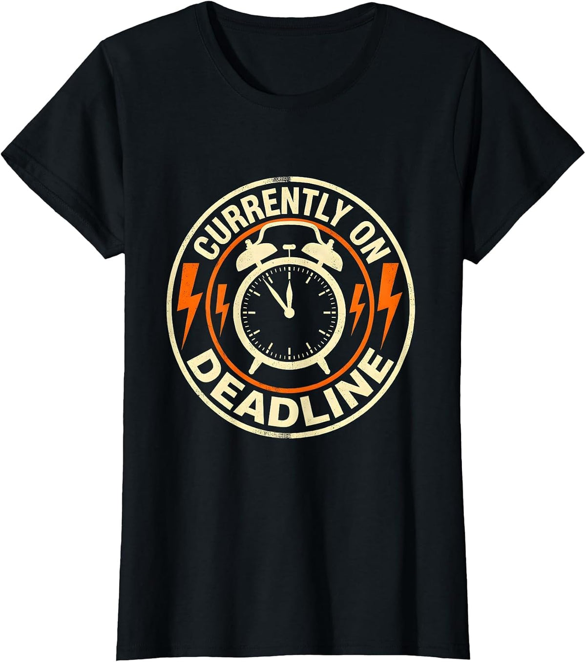 Currently On Deadline Graphic Design T-Shirt - Black