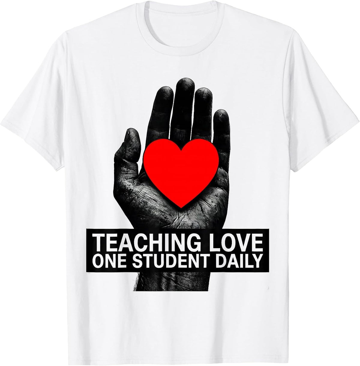 Men's Teaching Love One Student Daily Special Ed Design T-Shirt - White