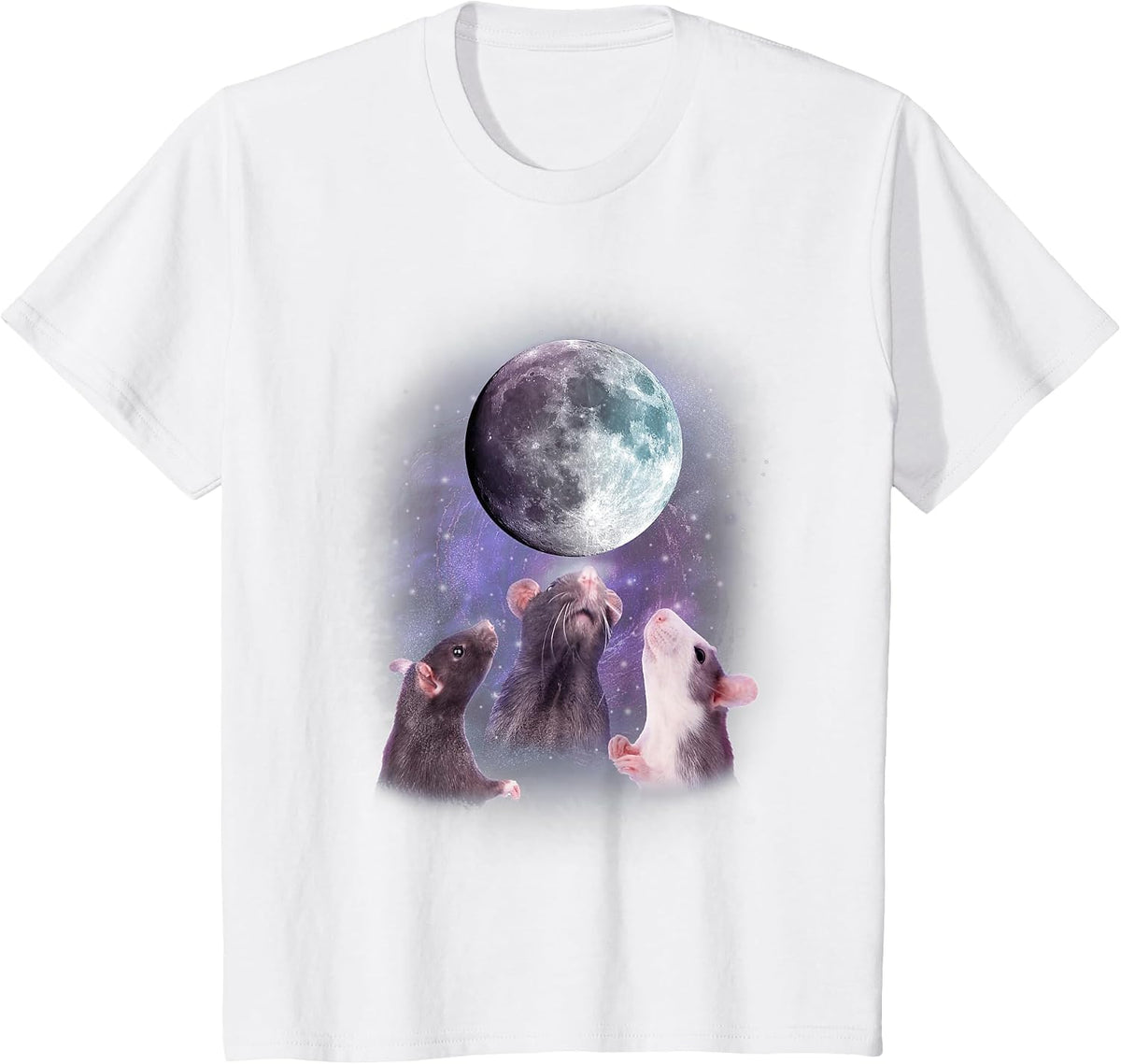 Rats Howling at the Moon Shirt - Funny Rat T-Shirt - White