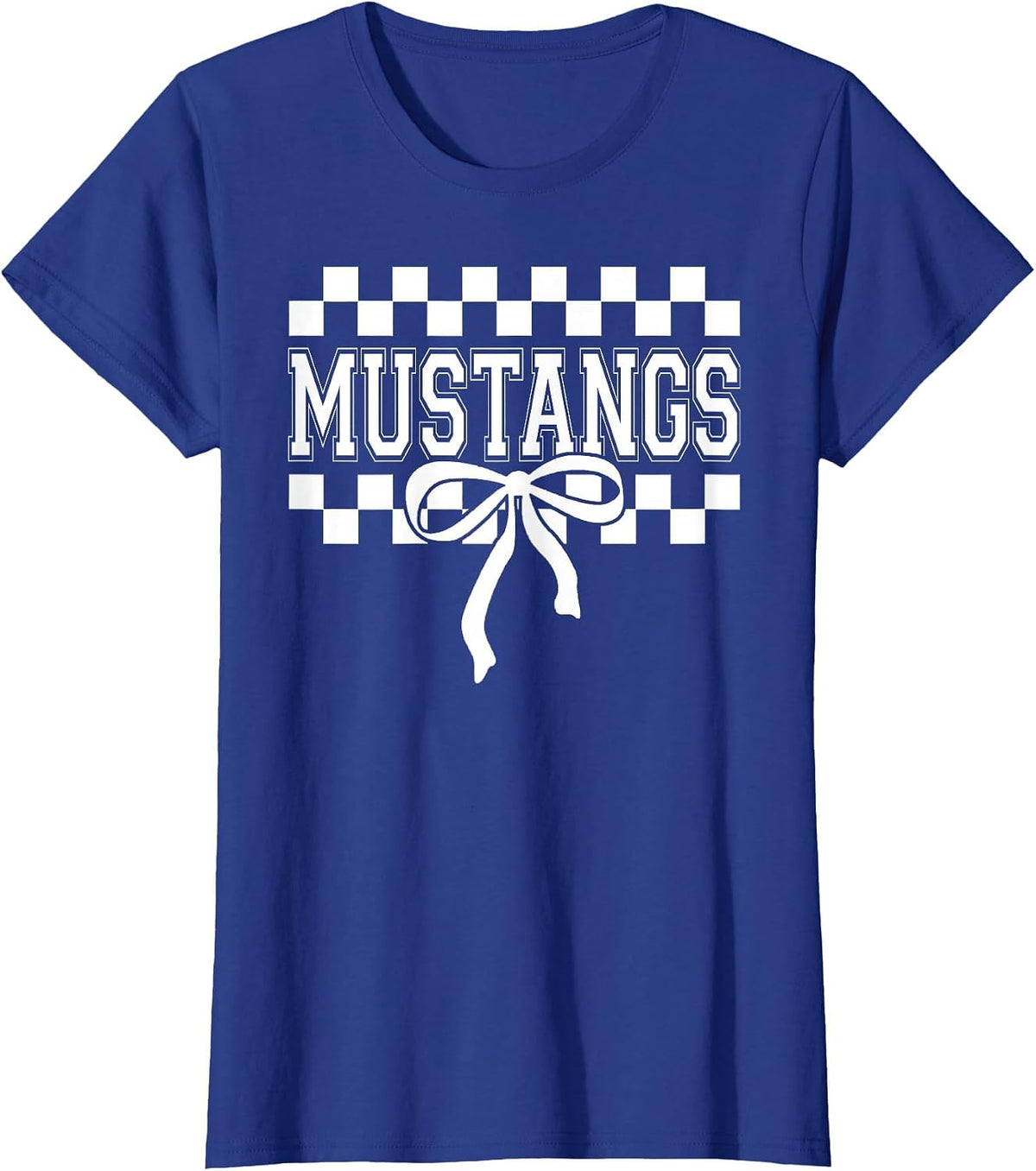 Mustangs High School Spirit Fan Team Mustang Back to School T-Shirt - Royal Blue