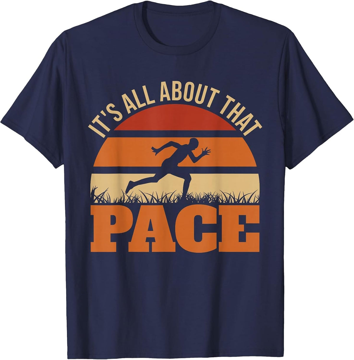 It's All About that Pace Track and Field XC Cross Country T-Shirt - Navy Blue