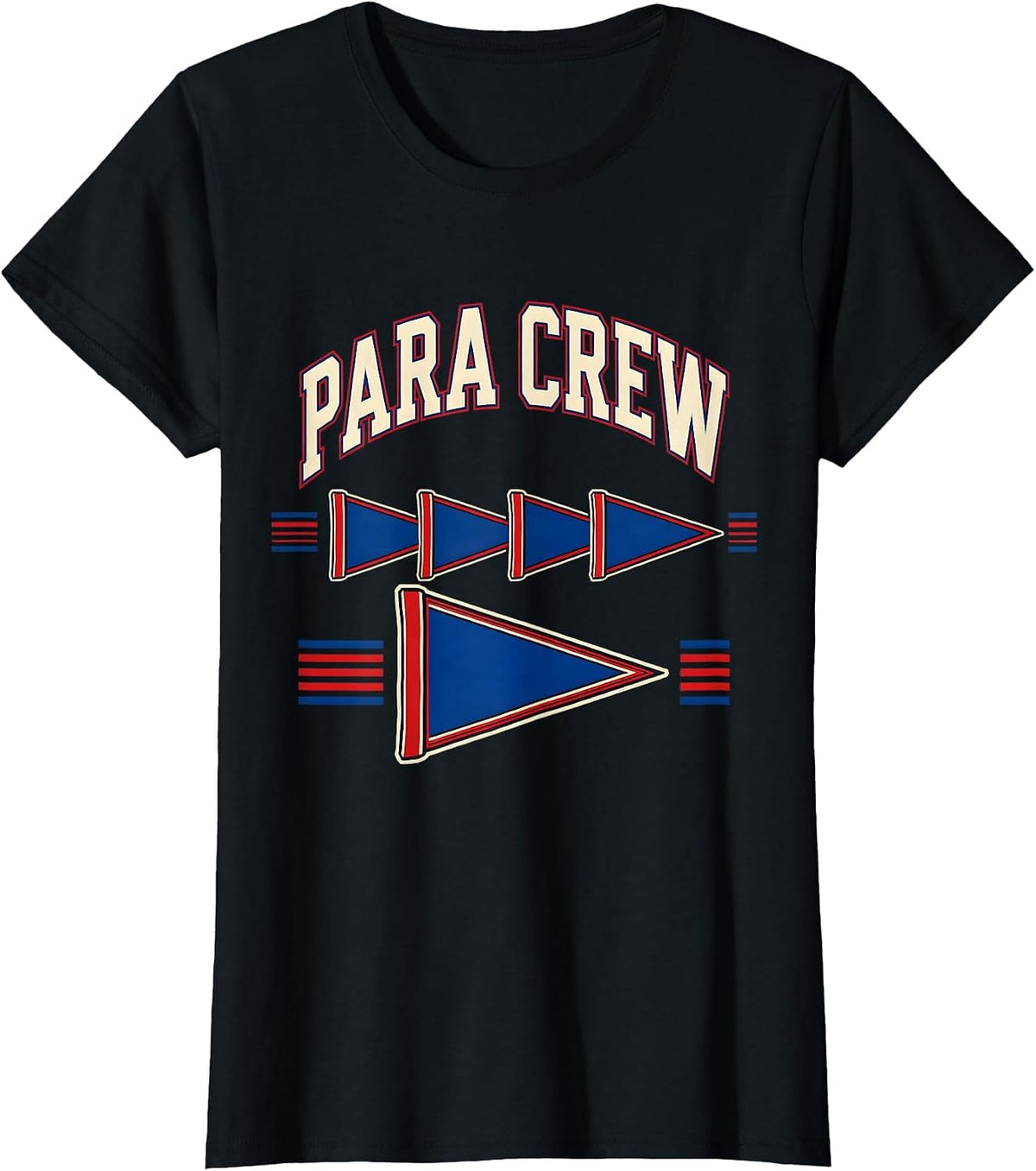Para Crew Sports Paraprofessional Teacher Appreciation Back T-Shirt - Black