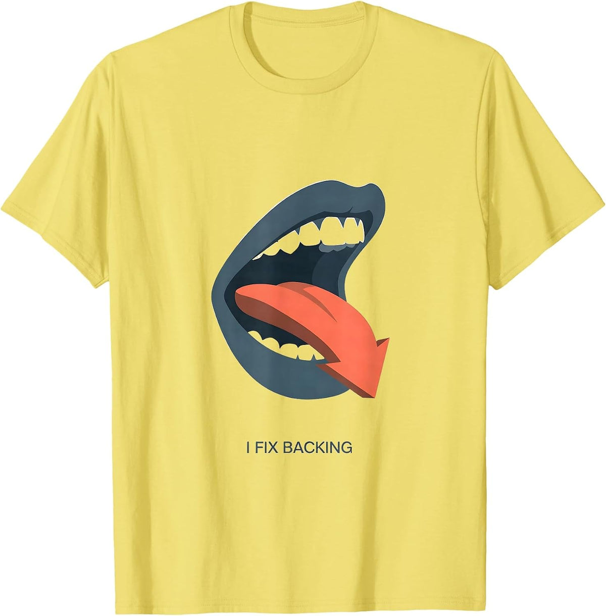Men's I Fix Backing Editorial Conceptual Speech Language T-Shirt - Lemon Yellow