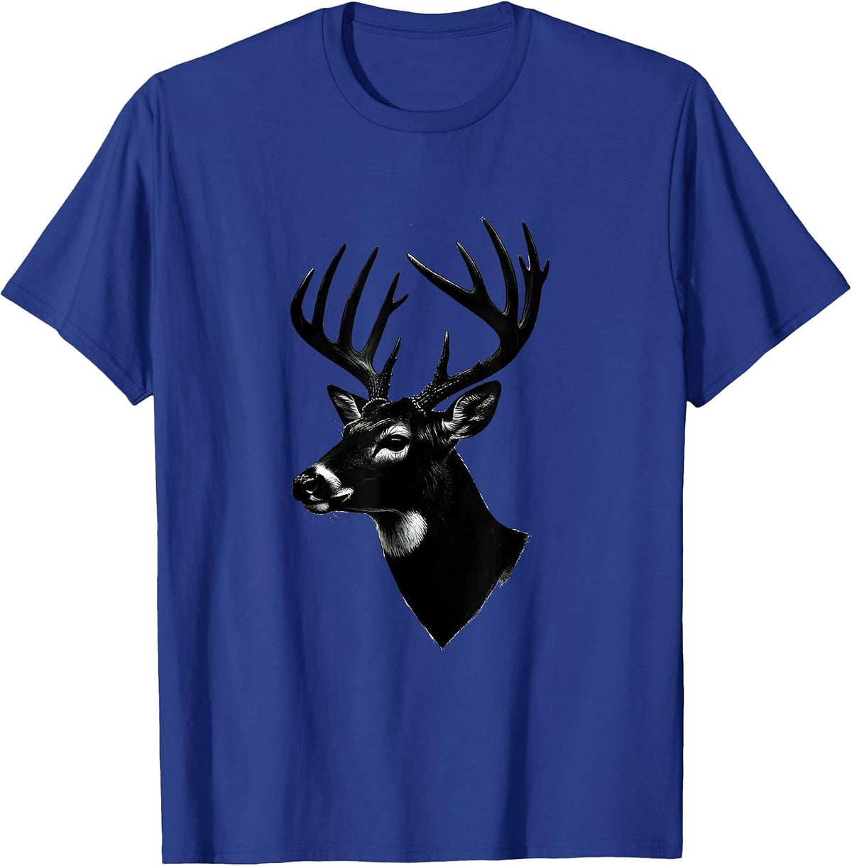 Whitetail Buck Minimalist Hunting Dad Gift T-Shirt - Royal Blue