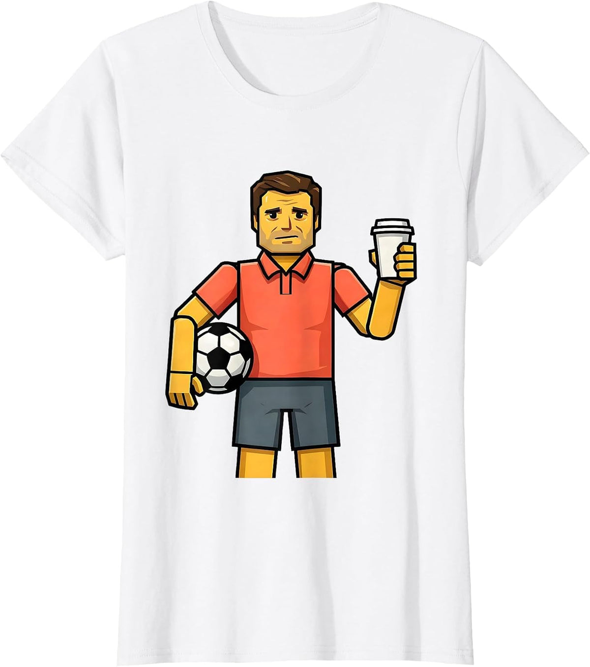 Soccer Dad Coffee Cup Illustration T-Shirt - White