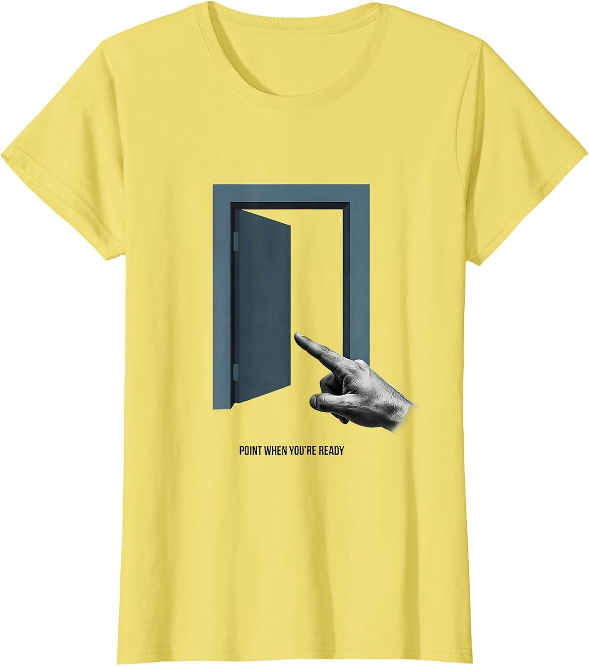 Point When You're Ready Editorial Conceptual Speech Language T-Shirt - Lemon Yellow