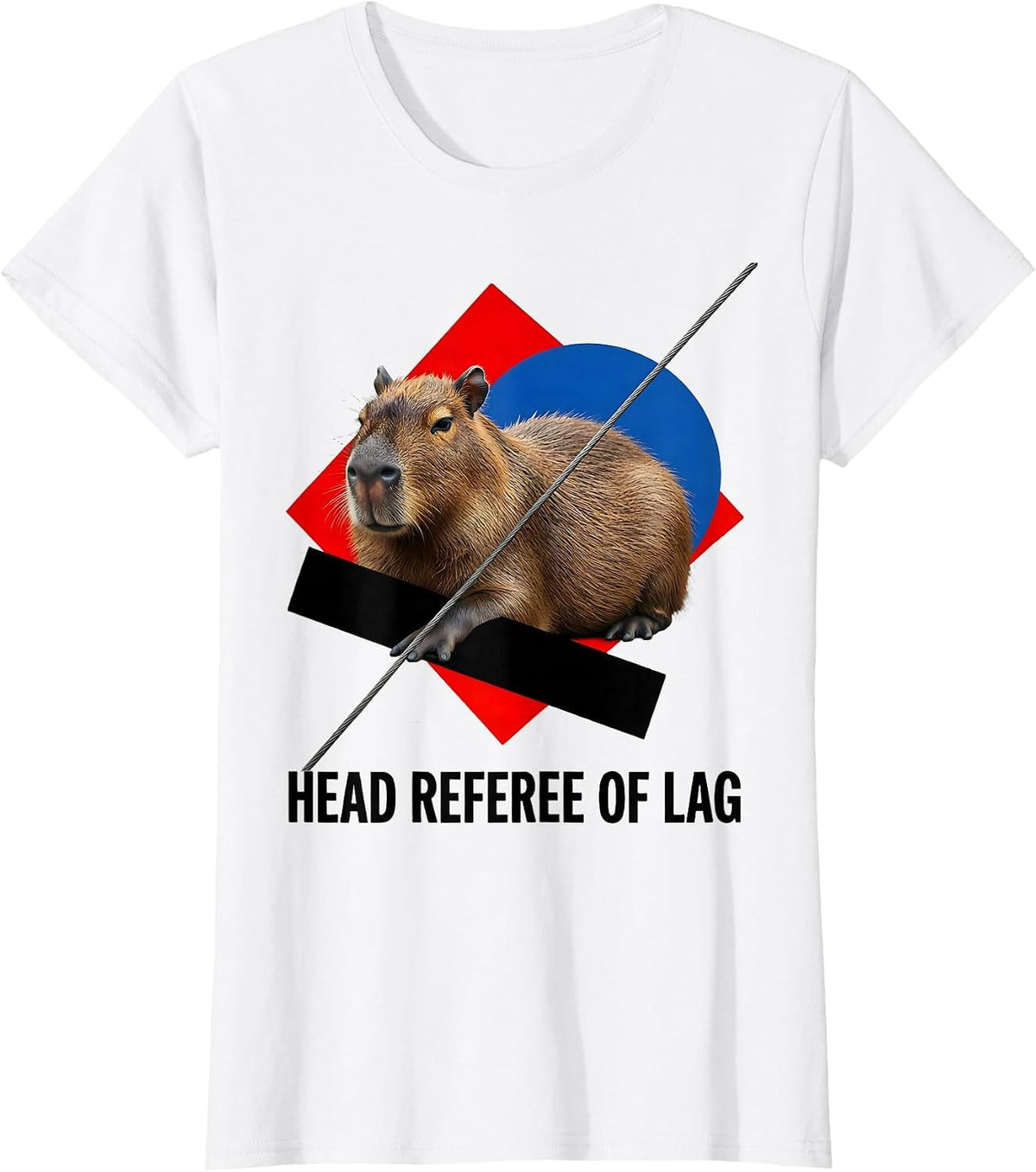 Women's Head Referee of Lag Funny Capybara Gamer Meme Humor T-Shirt - White