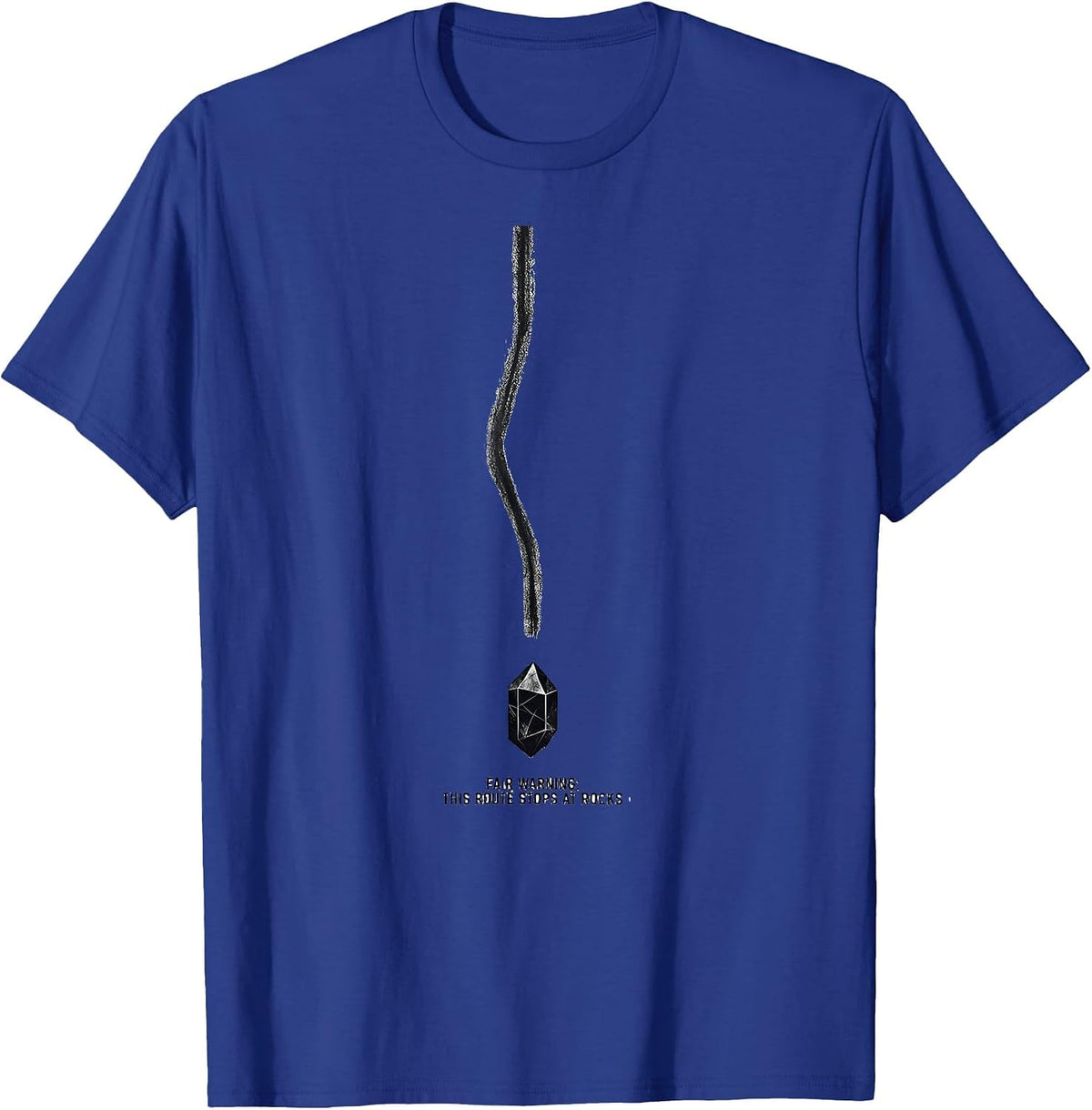 Men's Fair Warning: This Route Stops At Rocks Rock Collector T-Shirt - Royal Blue