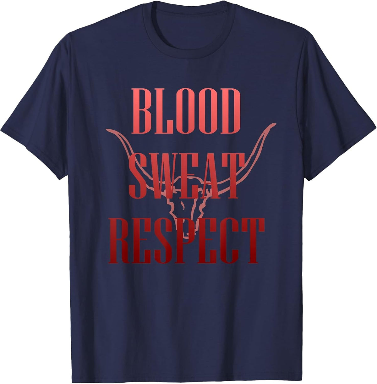 Blood Sweat Respect Motivation in the Gym - Anger Mode T-Shirt - Navy Blue