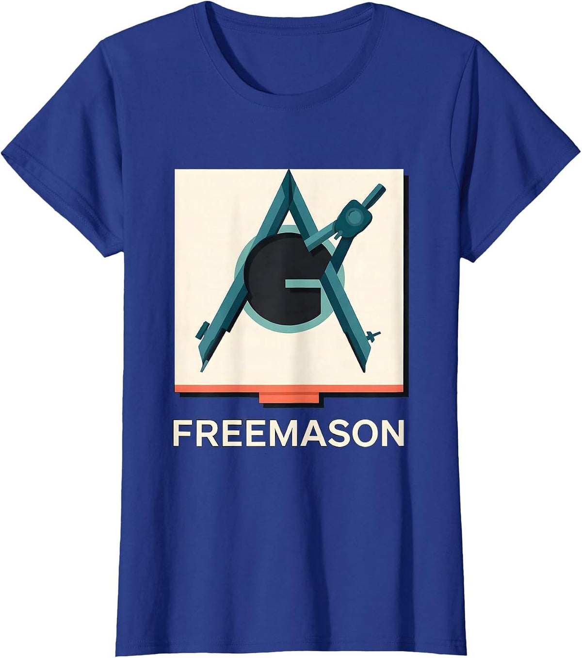 Women's Freemason Square And Compass Masonic Fraternal Pride T-Shirt - Royal Blue