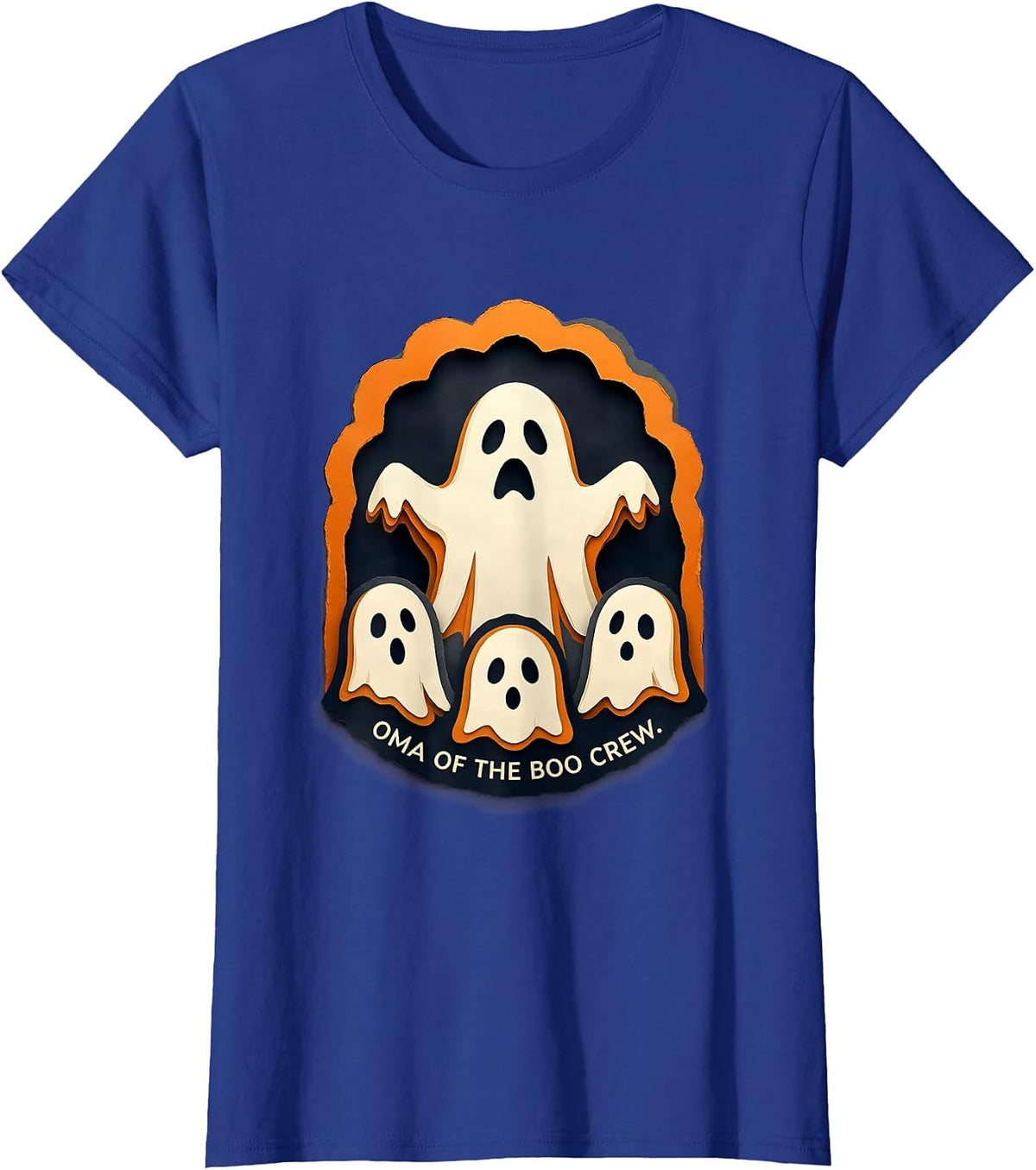 Women's Oma Of The Boo Crew Cute Ghost Family Matching Halloween T-Shirt - Royal Blue