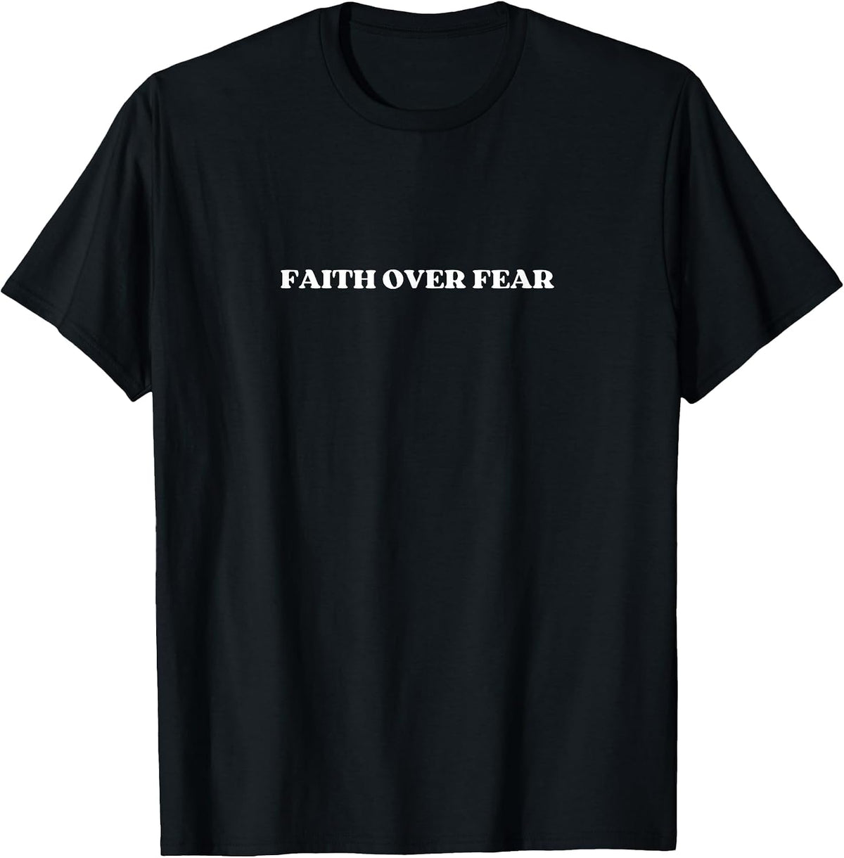 Faith Over Fear Y2k Aesthetic T-Shirt - Black
