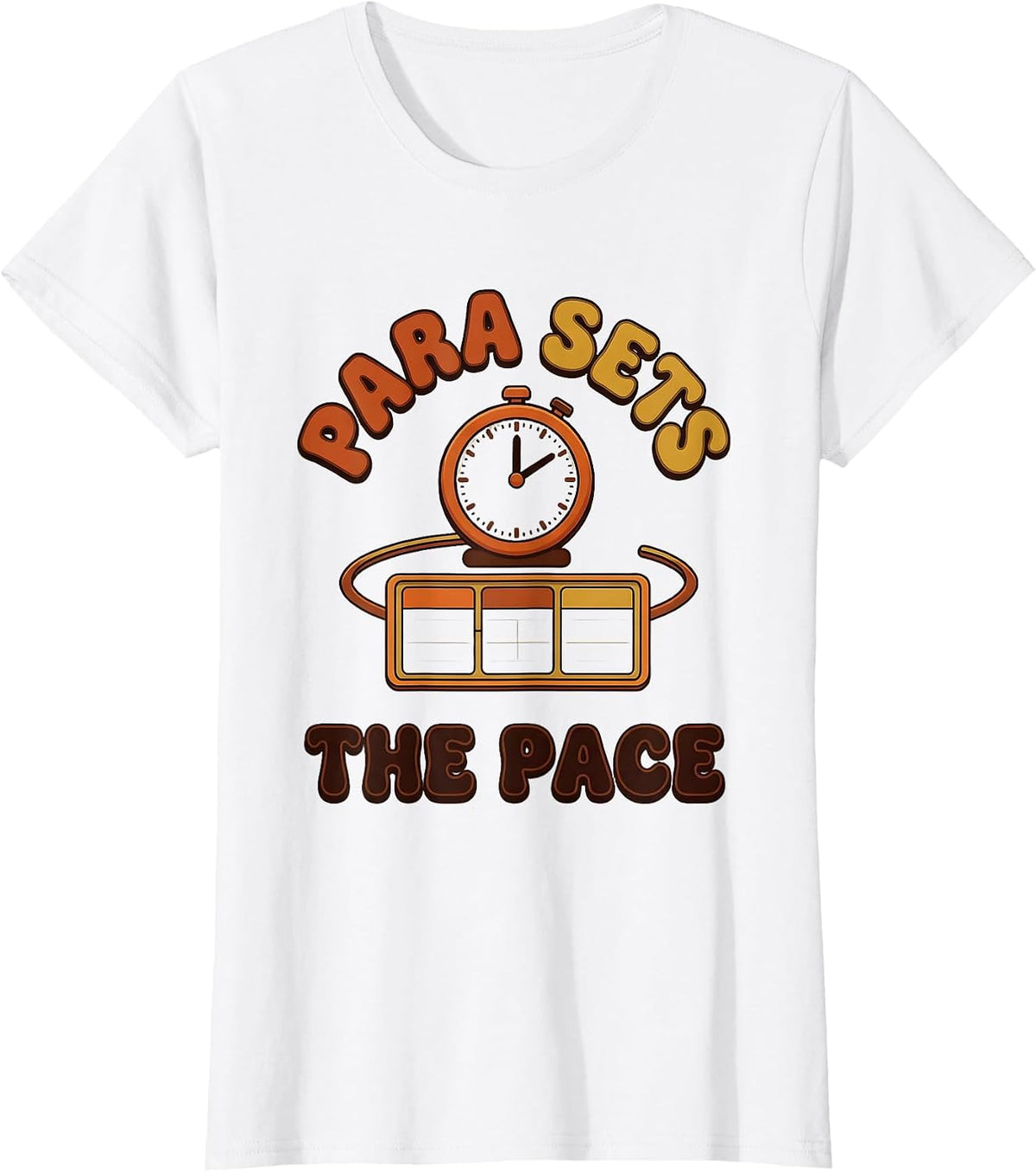 Para Sets The Pace Retro 70s Paraprofessional School Staff T-Shirt - White