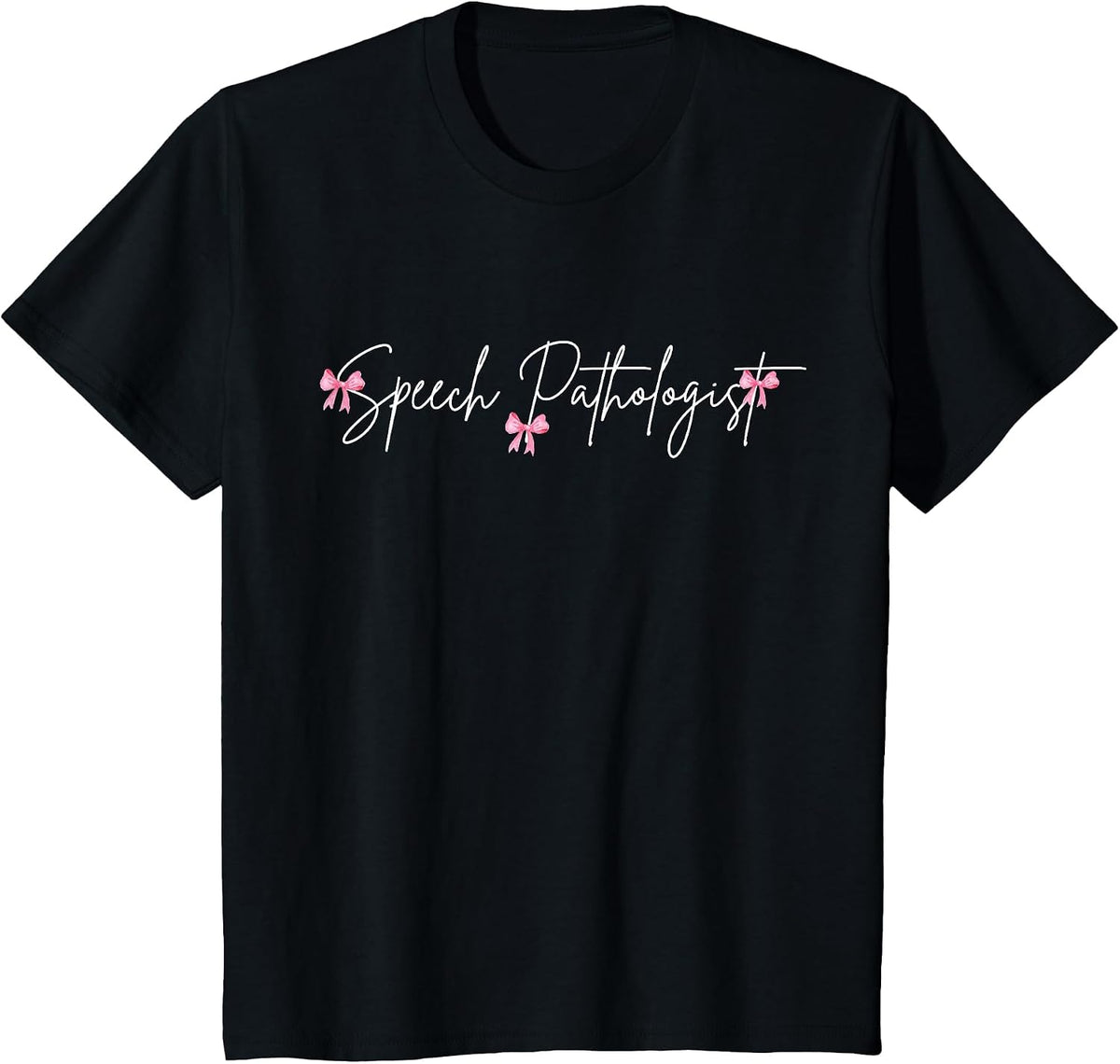 Coquette Bow Speech Language Pathologist SLP Women T-Shirt - Black