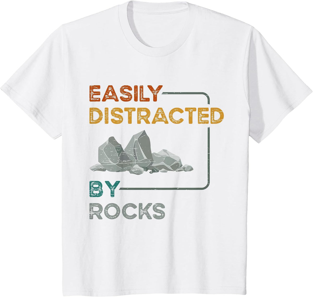 Easily Distracted By Rocks T-Shirt - White