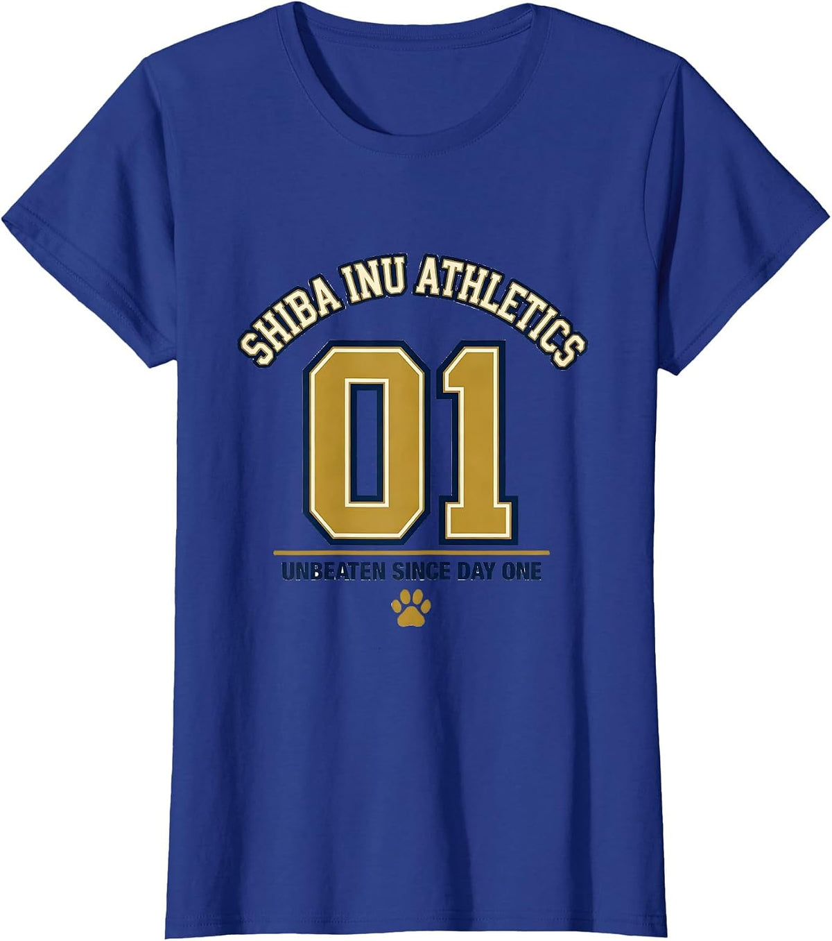 Women's Shiba Inu Athletics, Unbeaten Since Day One Funny Dog Lover T-Shirt - Royal Blue