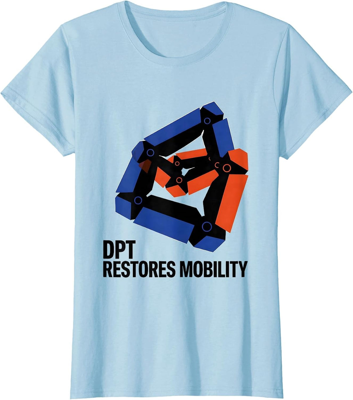 DPT Restores Mobility Geometric Physical Therapy T-Shirt - Baby Blue