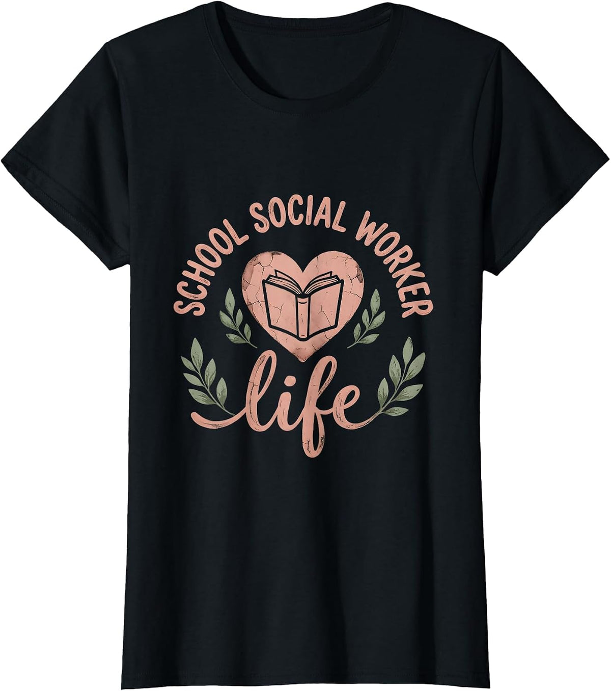 School Social Worker Life Graphic Design T-Shirt - Black