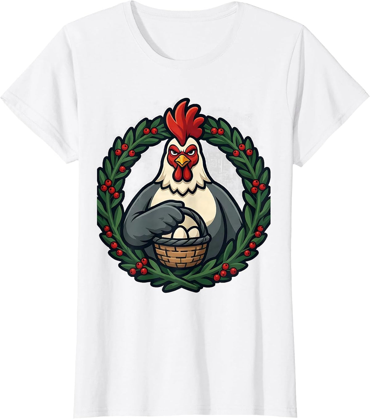Women's Chicken Hen Christmas Farm Animal Lover Gift T-Shirt - White