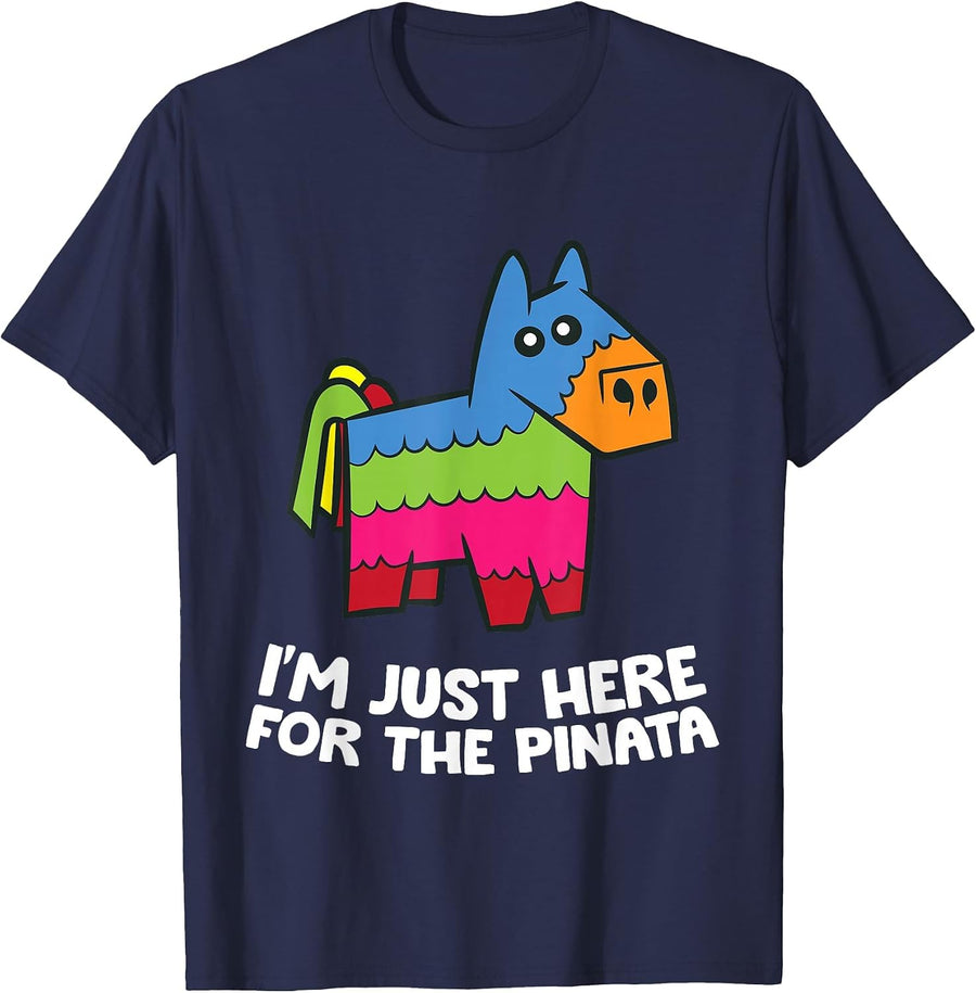 I'm Just Here for The Pinata Mexican Fiesta Pinata T-Shirt - Navy Blue