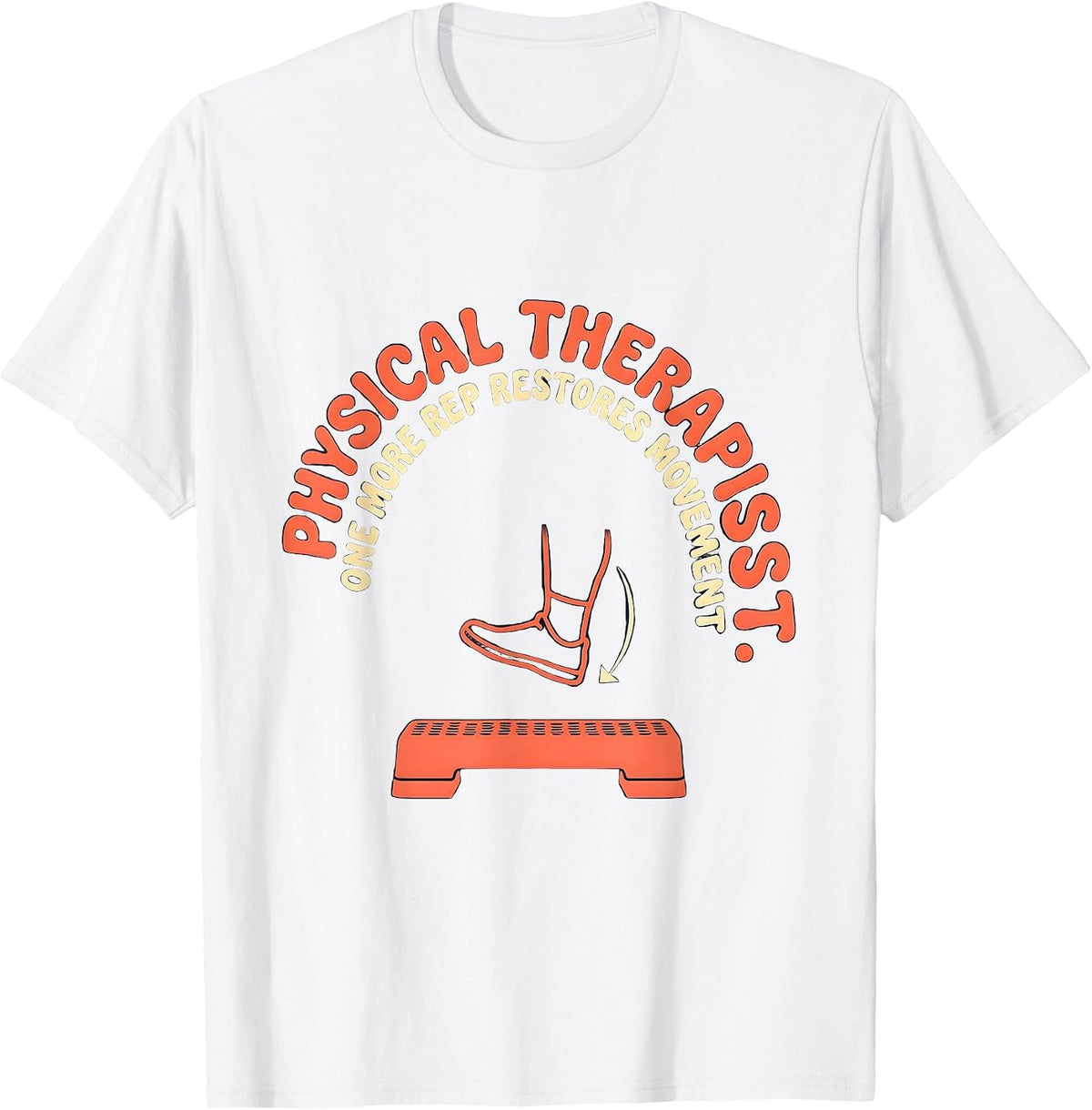 Men's Physical Therapist One More Rep Restores Movement Retro T-Shirt - White