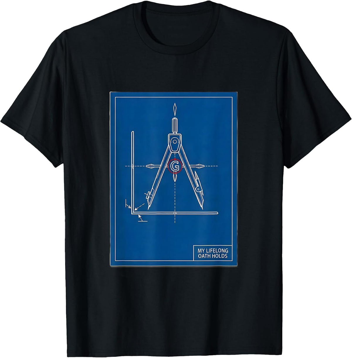 Men's My Lifelong Oath Holds Masonic Square And Compass Freemason T-Shirt - Black
