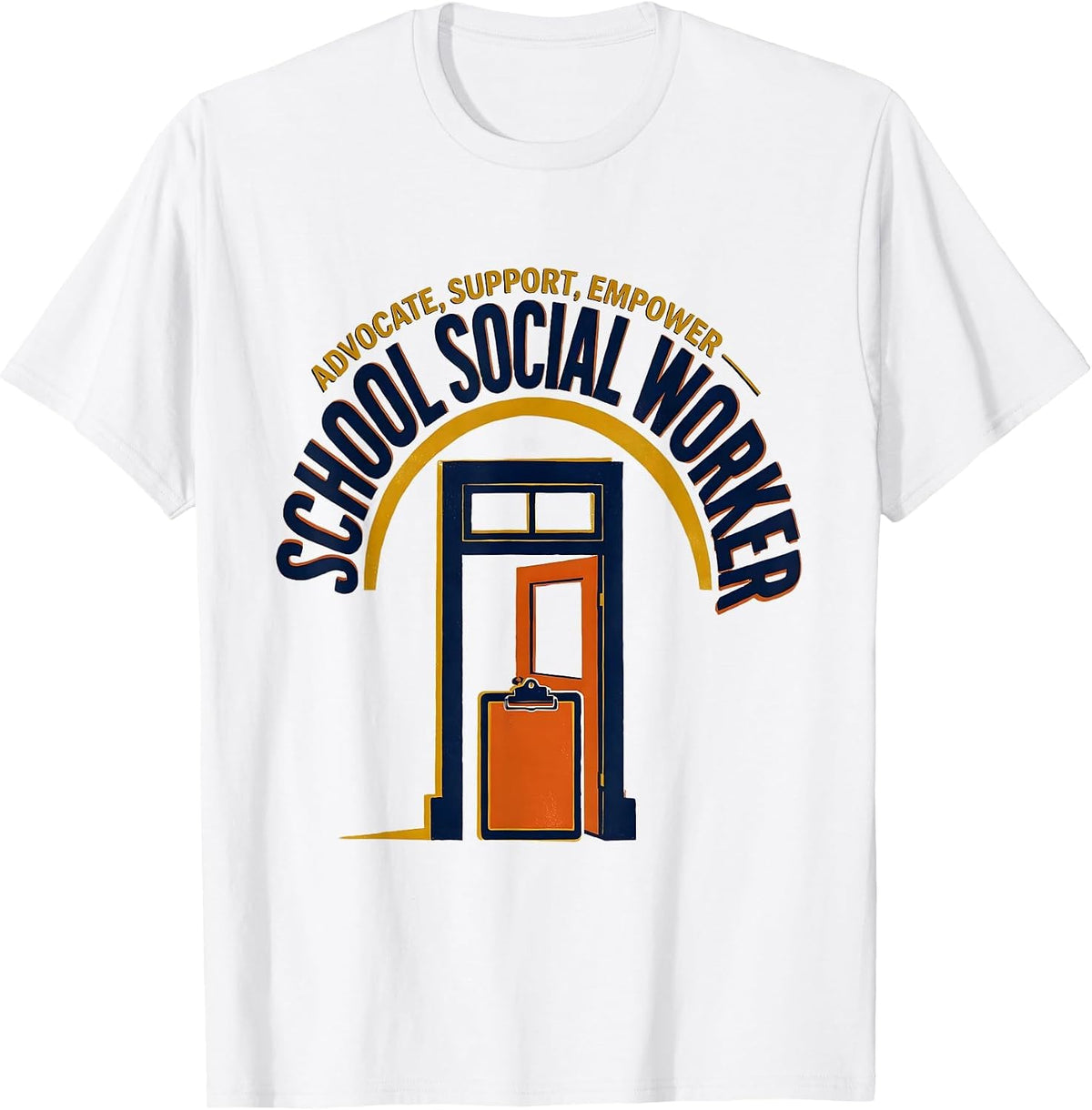 Men's Advocate Support Empower School Social Worker T-Shirt - White