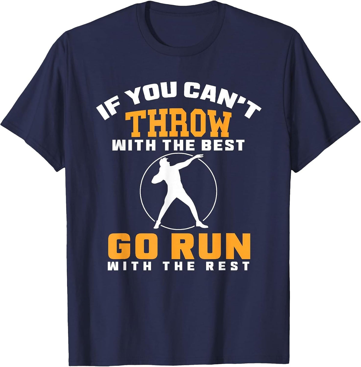 Shot Put Thrower Shot Putter Athlete Throw Track and Field T-Shirt - Navy Blue