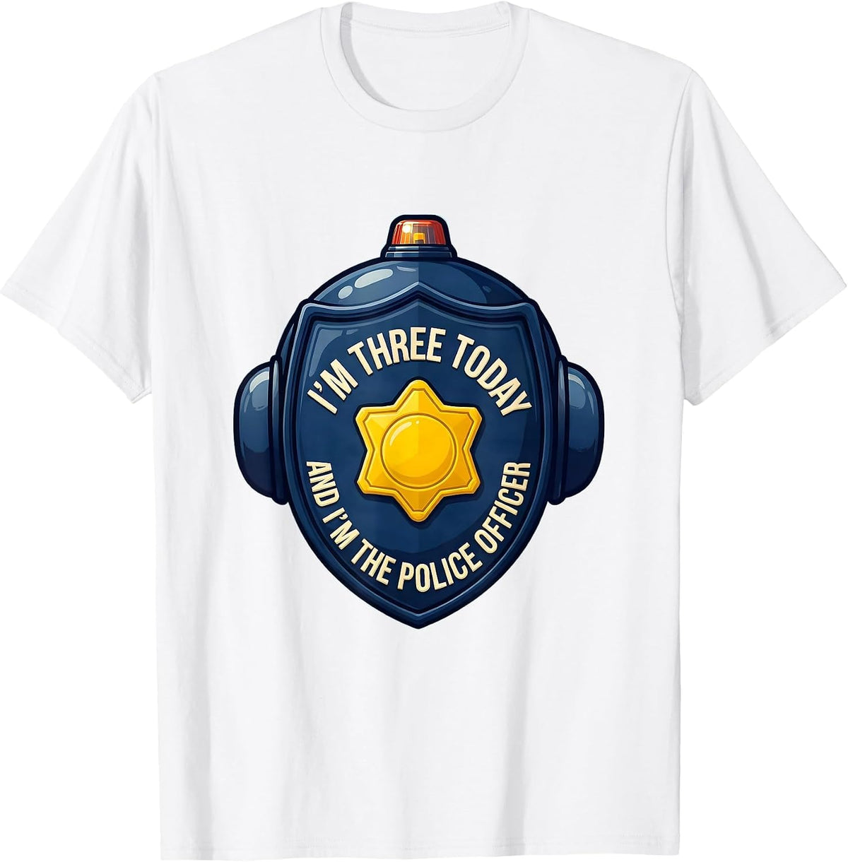 Men's I'm Three Today And I'm The Police Officer Kids T-Shirt - White