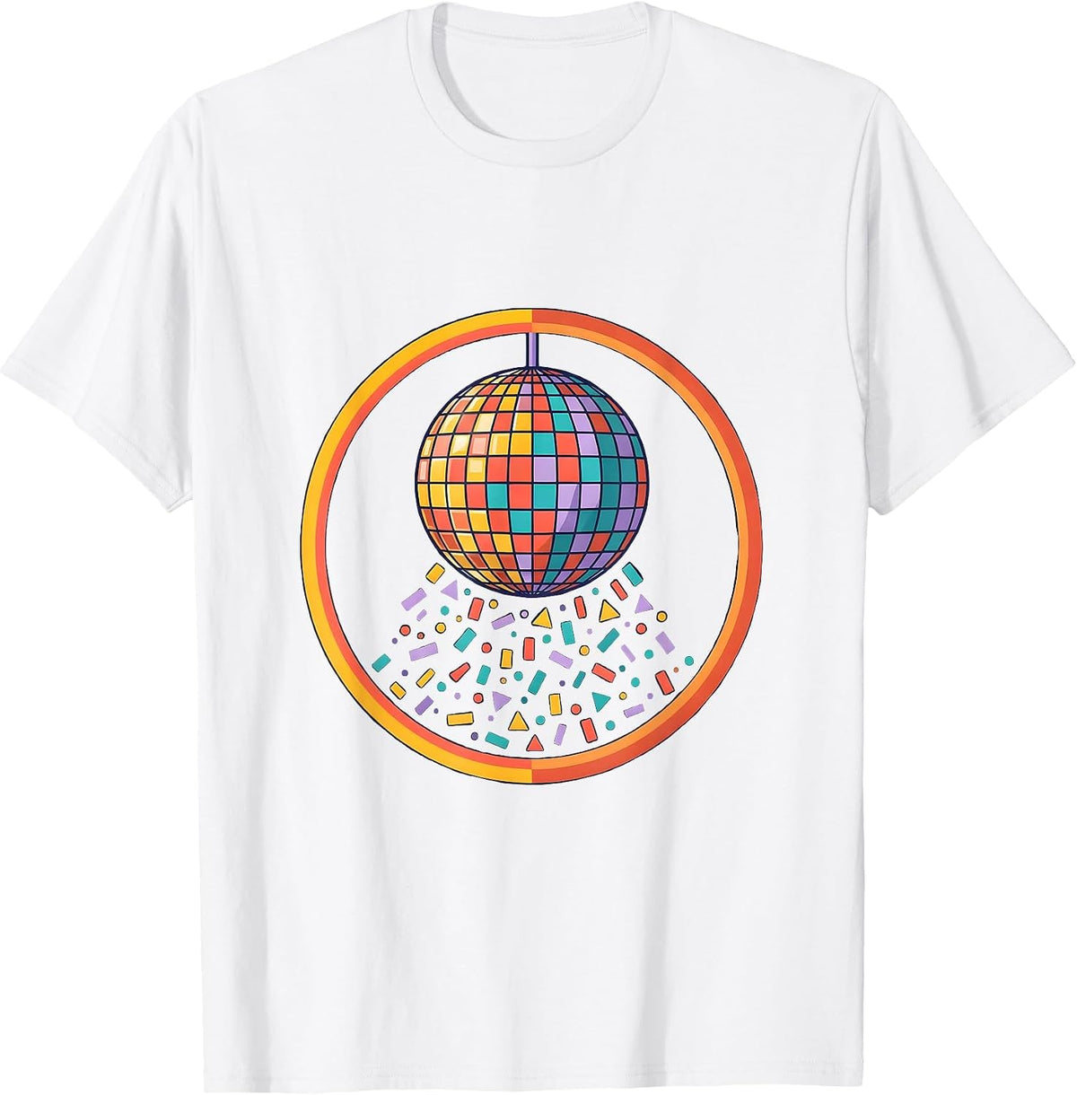 Men's I Am A Delight Glowing Disco Ball Confetti T-Shirt - White