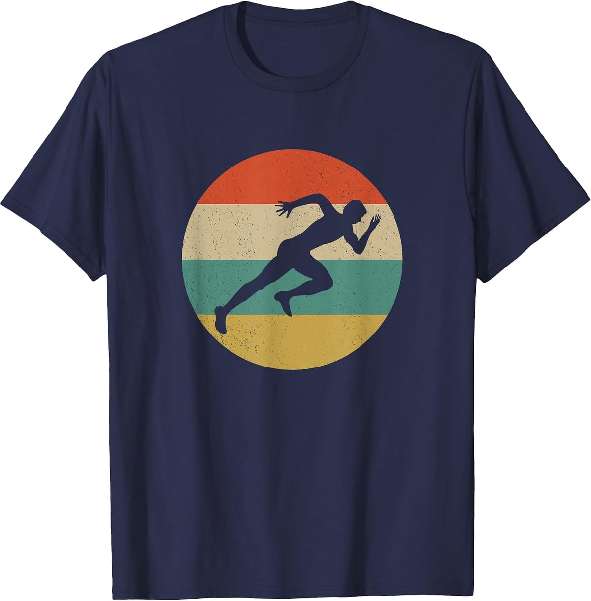 Track and Field Retro Running Graphic T-Shirt - Navy Blue