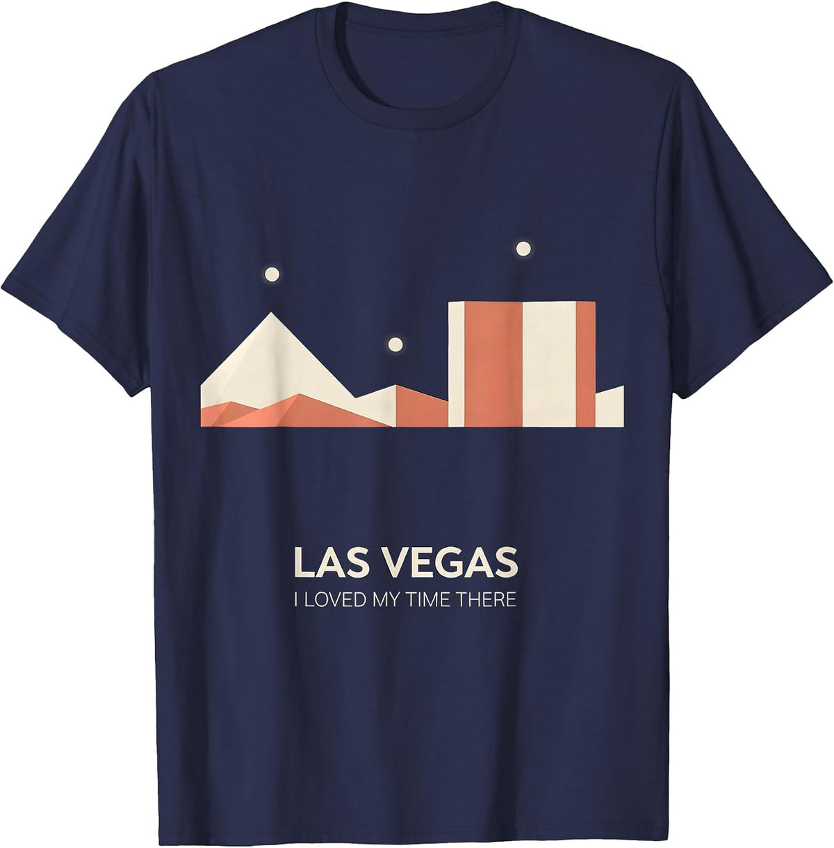 Men's Las Vegas I Loved My Time There Minimalist Skyline Souvenir T-Shirt - Navy Blue