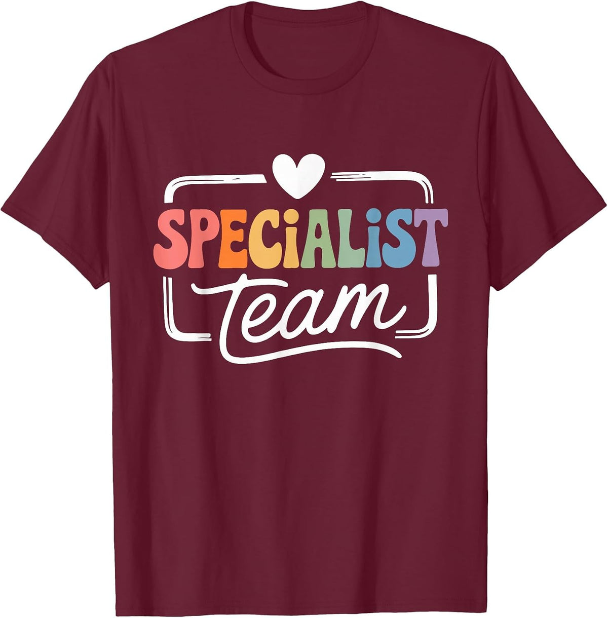 Specialist Teacher Specials Team Squad Crew Back to School T-Shirt - Burgundy