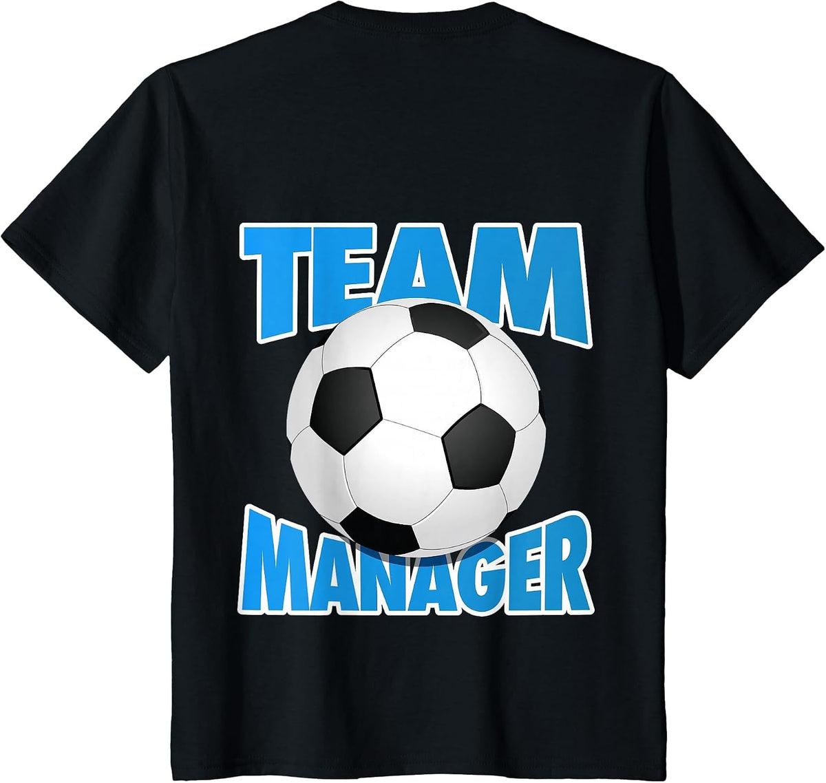 Soccer Team Manager, Soccer Ball Graphic, Football Team T-Shirt - Black