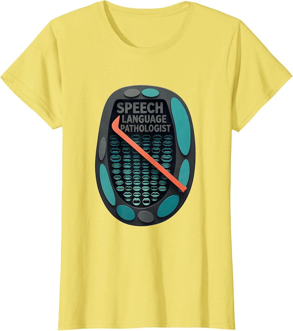 Women's Speech Language Pathologist Midcentury Modern SLP Retro T-Shirt - Lemon Yellow