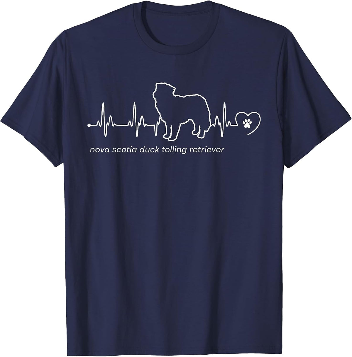 Heartbeat Nova Scotia Duck Tolling Retriever T-Shirt - Navy Blue
