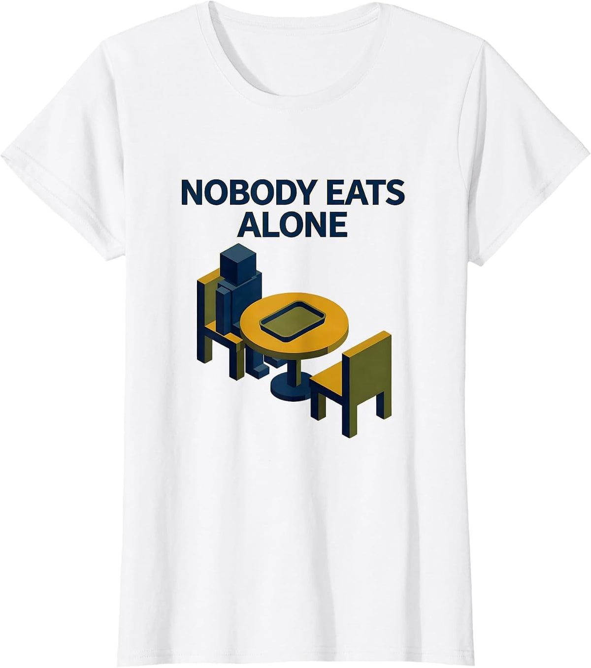 Nobody Eats Alone Special Education Teacher Autism Awareness T-Shirt - White