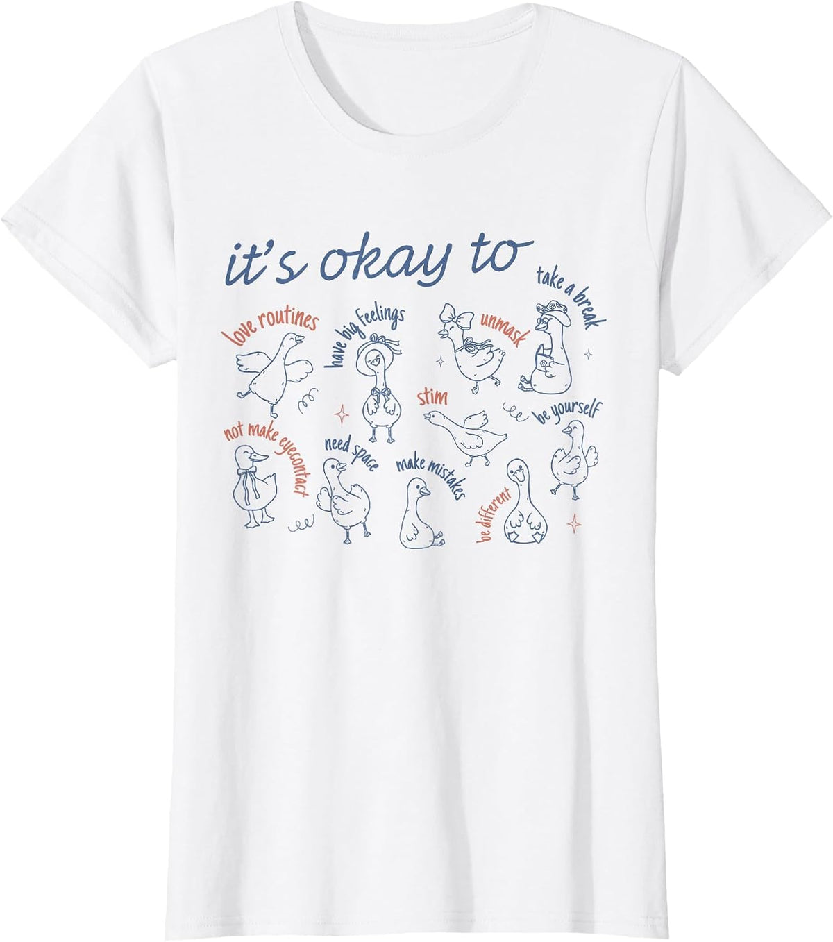 It's Okay to Sped Team Teacher Silly Goose Autism Awareness T-Shirt - White
