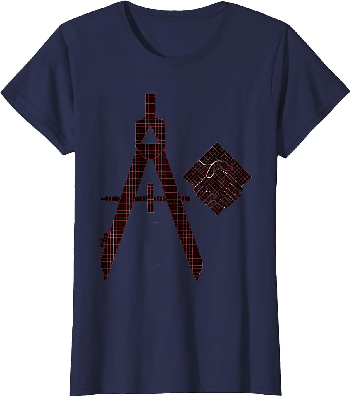 Women's Square and Compass Freemason Masonic Fraternal Pride T-Shirt - Navy Blue