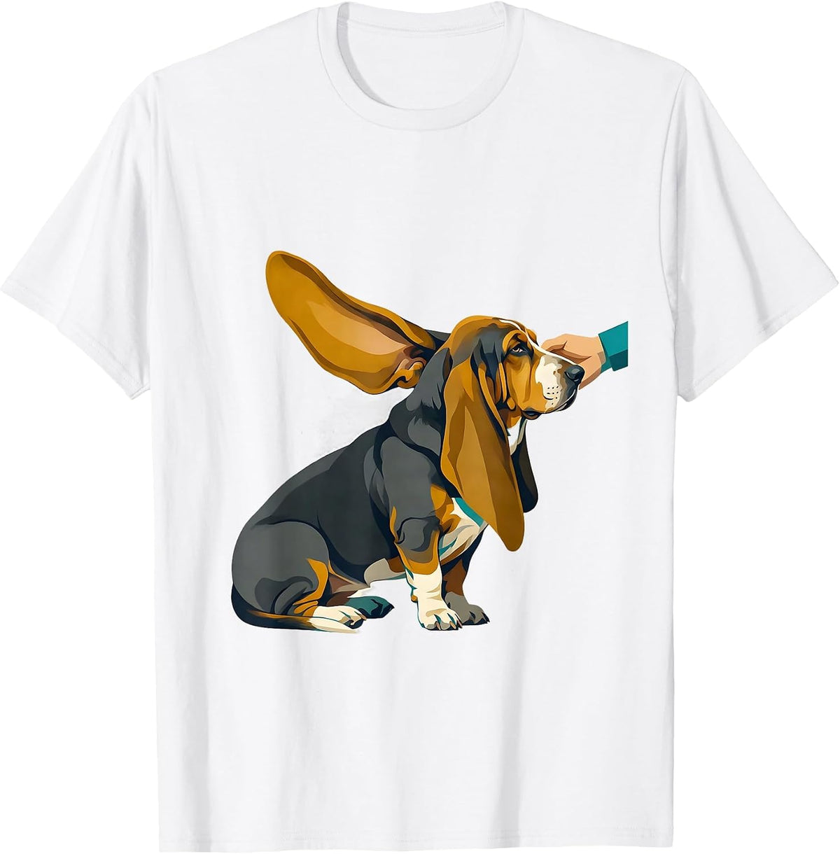 Men's Basset Hound Midcentury Modern Dog Lover Humor T-Shirt - White