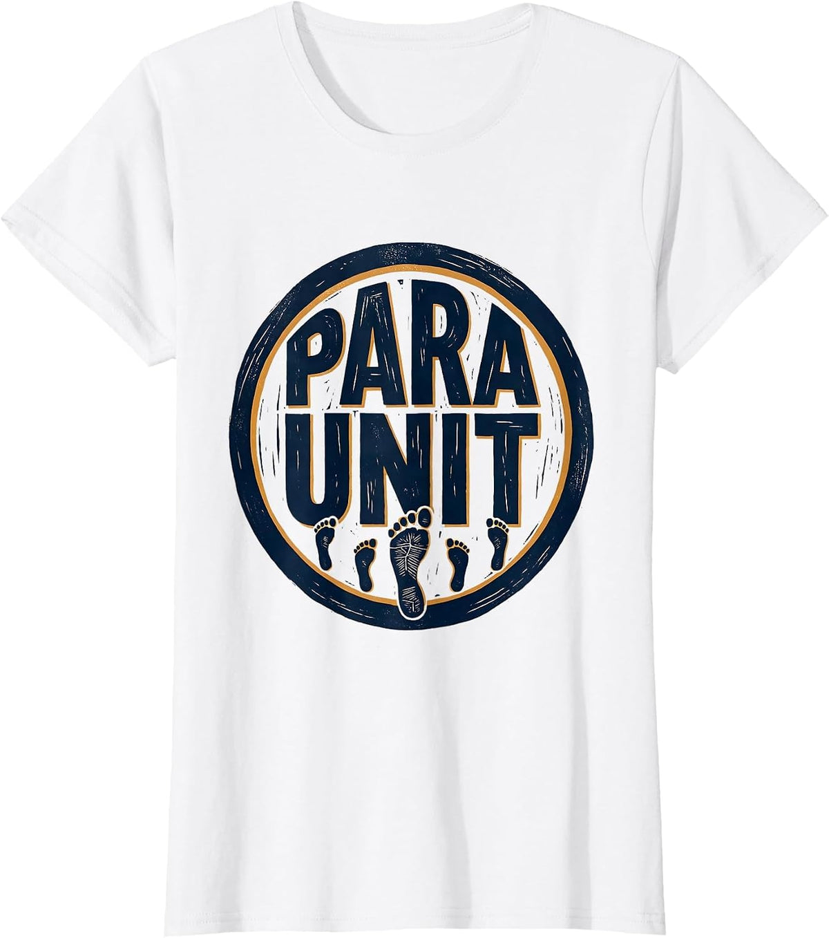Para Unit Linocut Teacher Paraeducator Appreciation T-Shirt - White