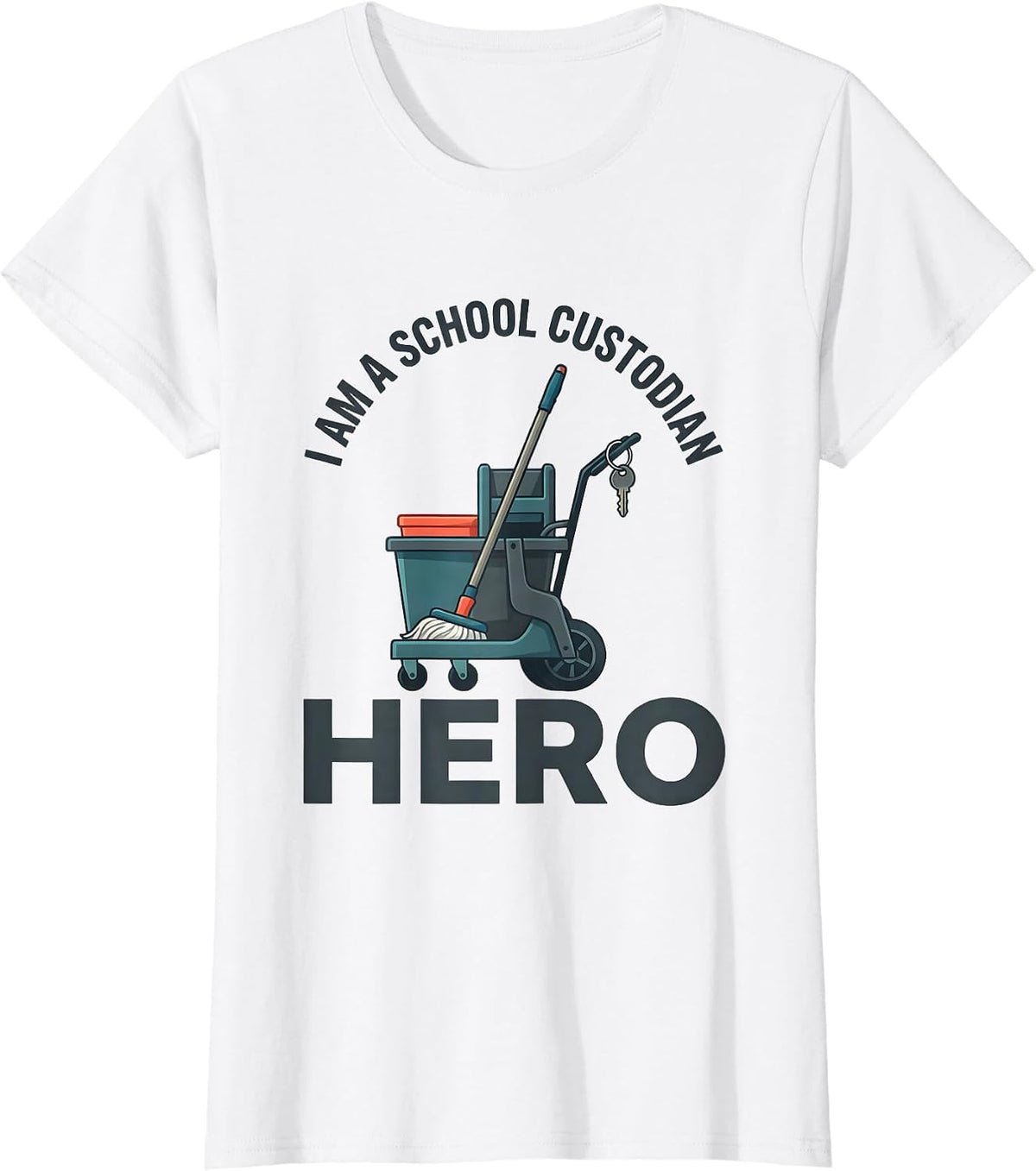I Am A School Custodian Hero Funny Teacher Appreciation Gift T-Shirt - White