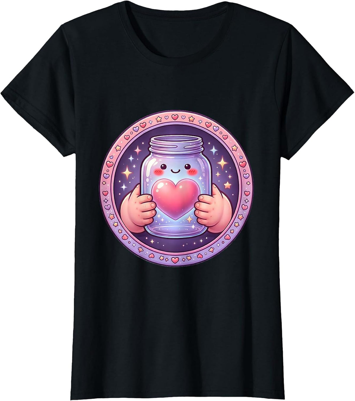 Women's I Love My Girlfriend Mason Jar Heart Graphic T-Shirt - Black