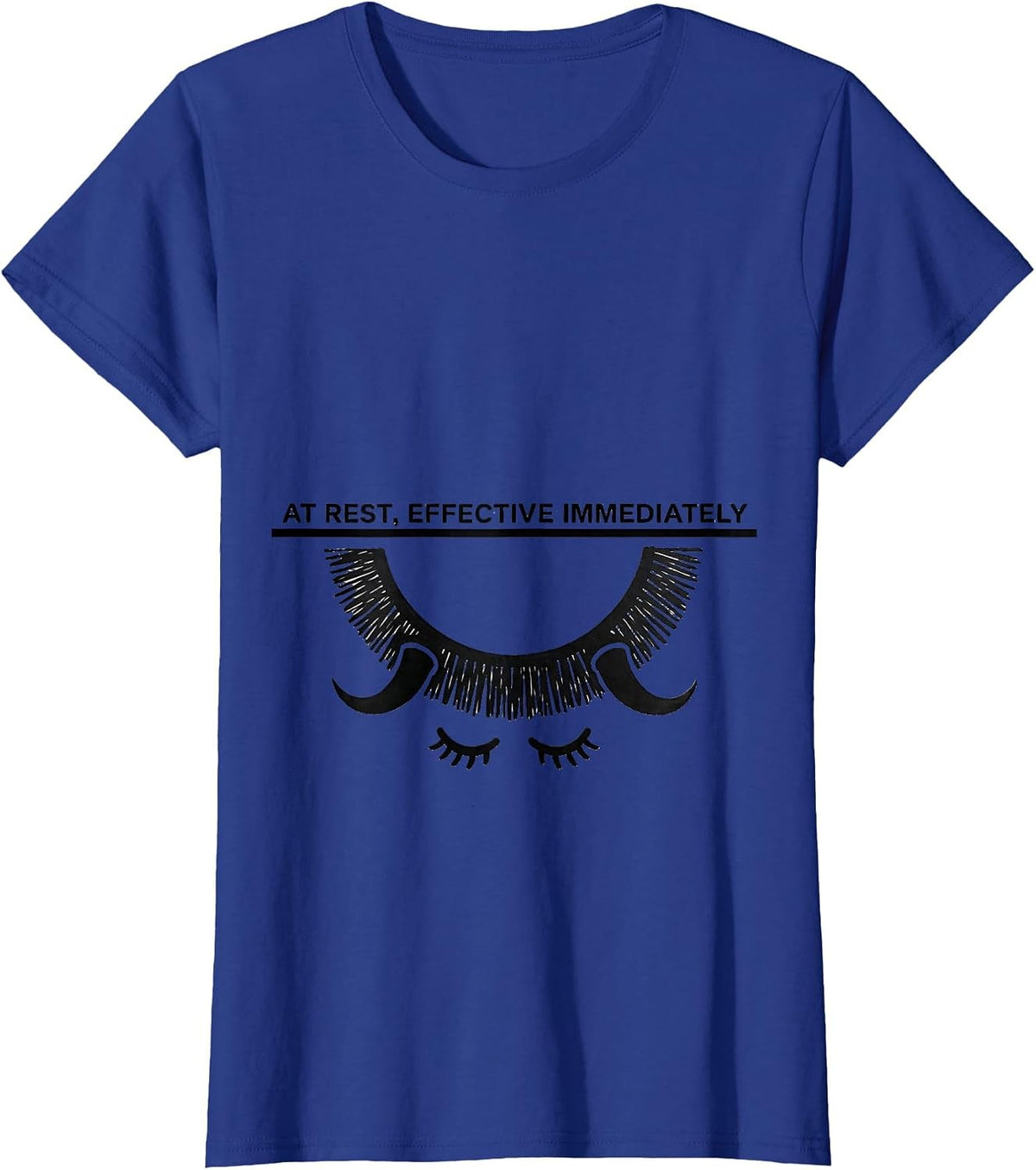 Women's At Rest Effective Immediately Funny Highland Cow Lover Gift T-Shirt - Royal Blue
