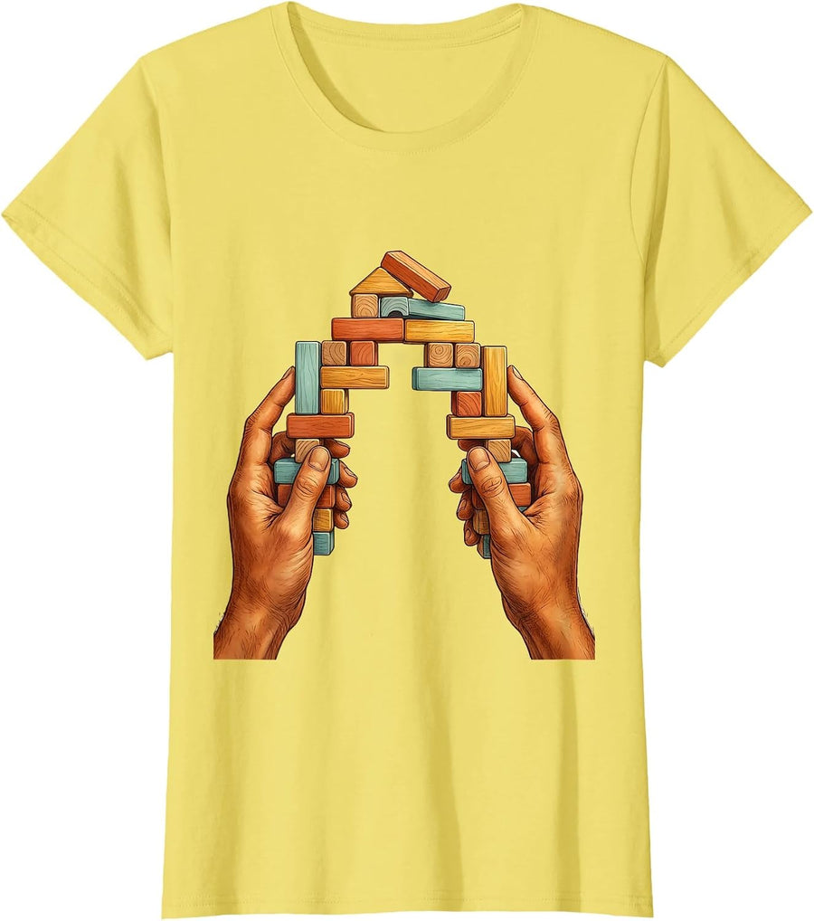 Women's Special Education Teacher Bridge Builder Graphic T-Shirt - Lemon Yellow