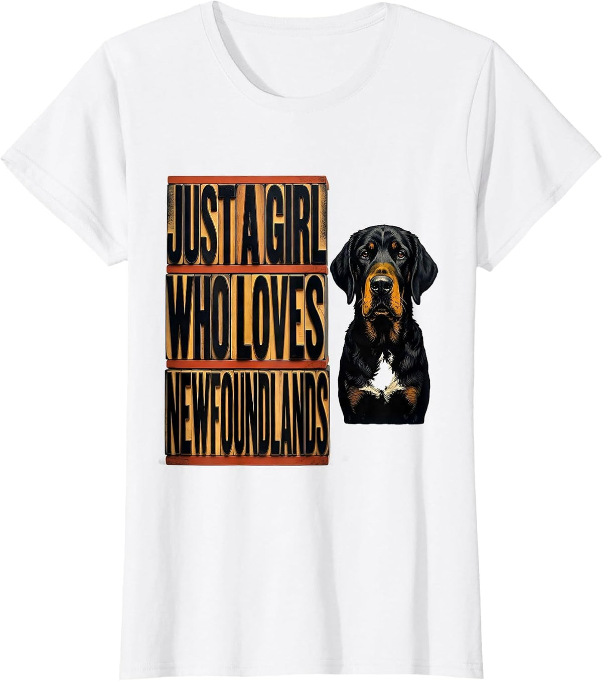 Just A Girl Who Loves Newfoundlands Cute Dog Breed Pride T-Shirt - White