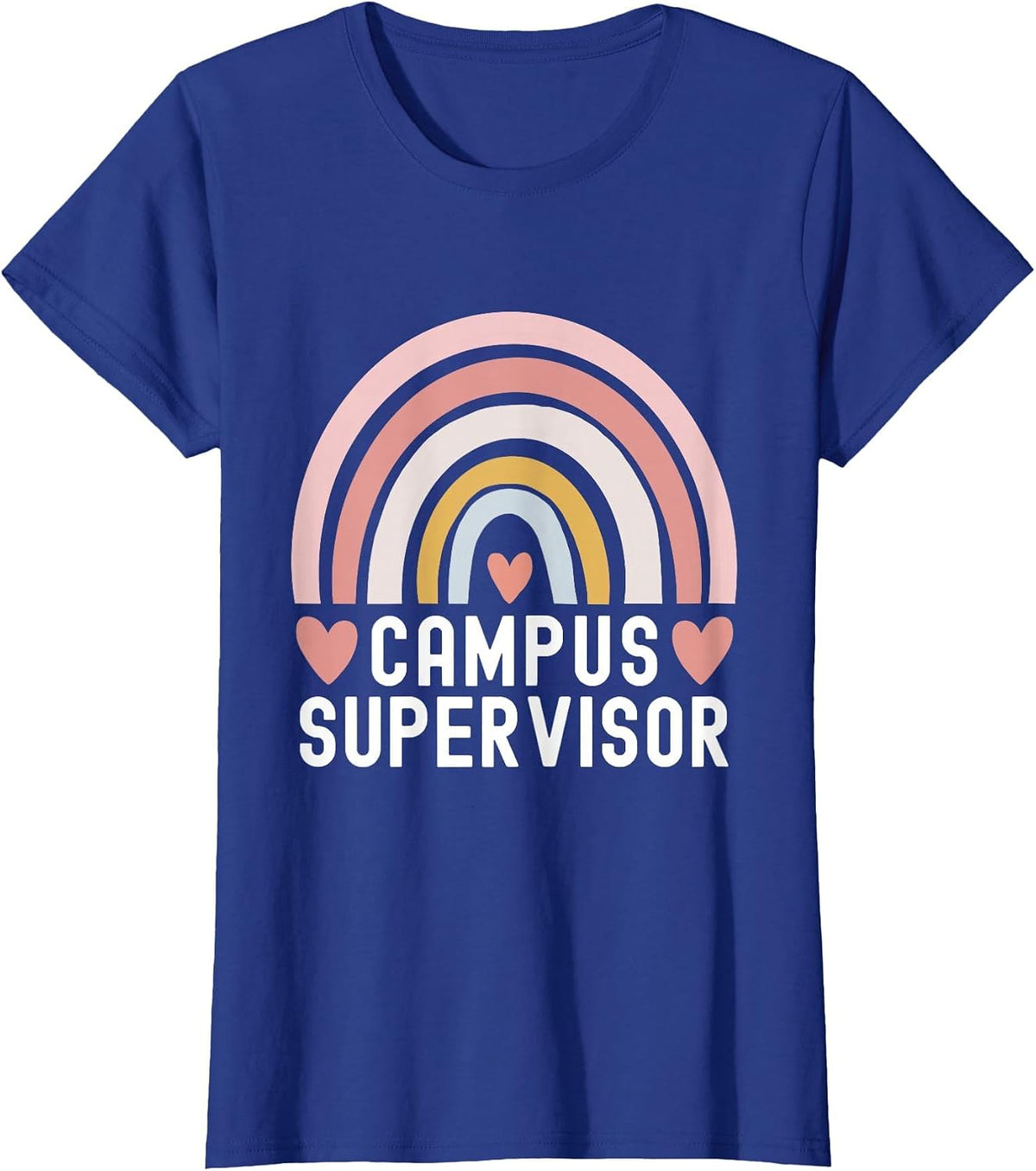 Campus Supervisor Rainbow Heart Cleaning Housekeeper Janitor T-Shirt - Royal Blue