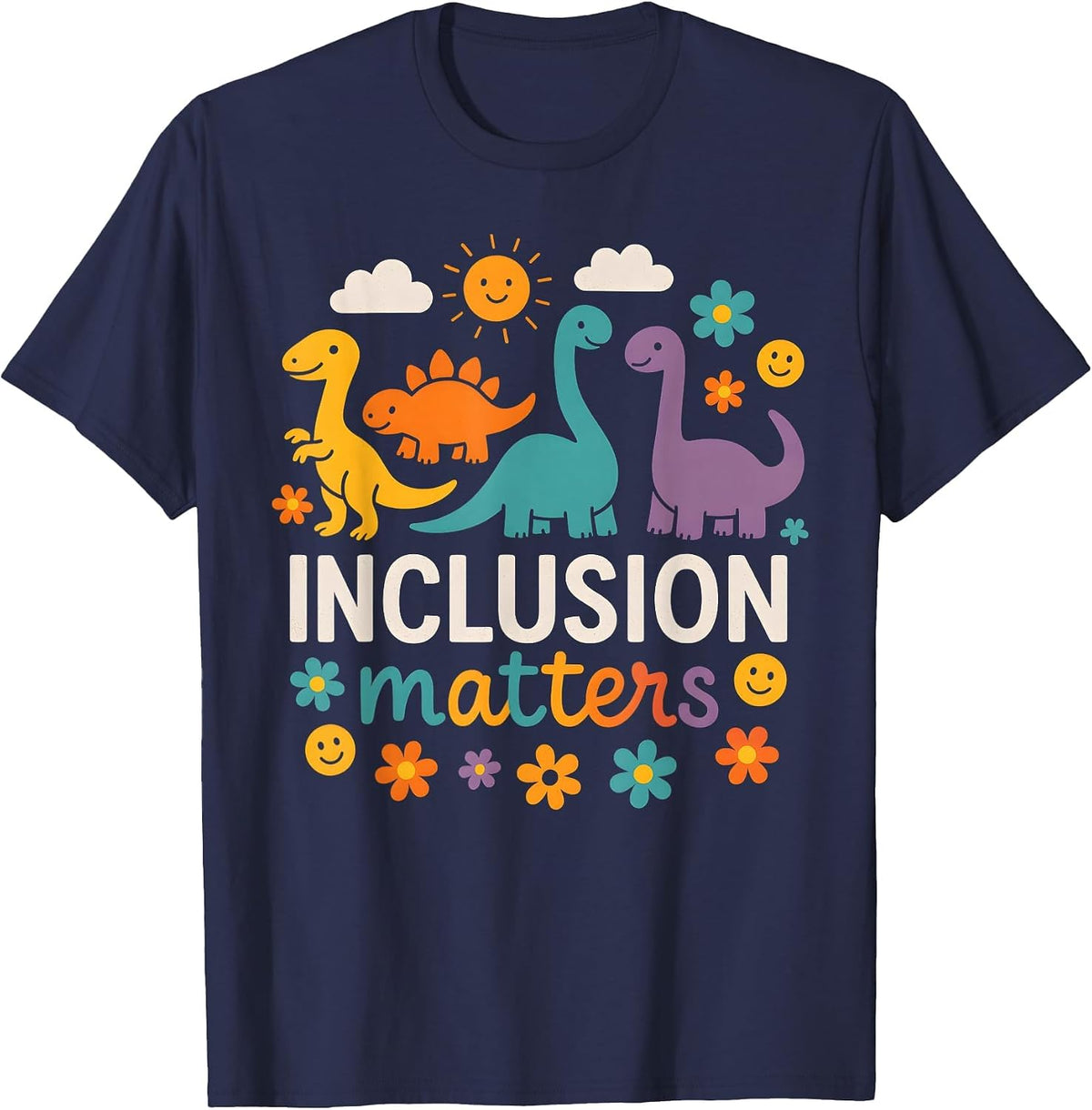 Inclusion Matters Special Education Hope Diversity Teacher T-Shirt - Navy Blue